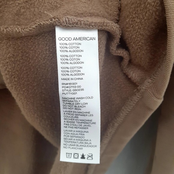 Good American The Fleece Shacket Beige Brown Oversized Size 1/2 - Picture 7 of 7